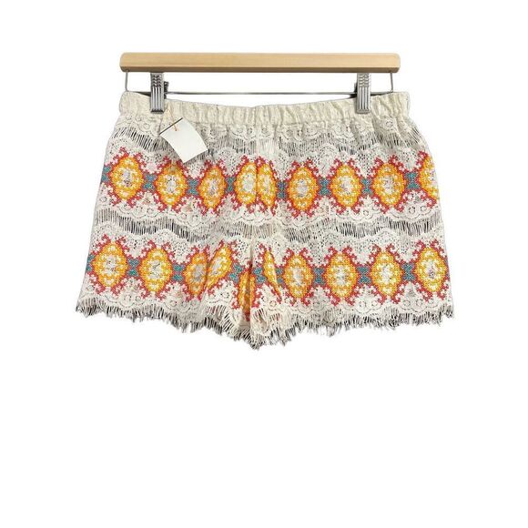 NEW!! QUEEN & PAWN Kea Lace Embroidered Short in Orange Size Medium - Picture 3 of 9